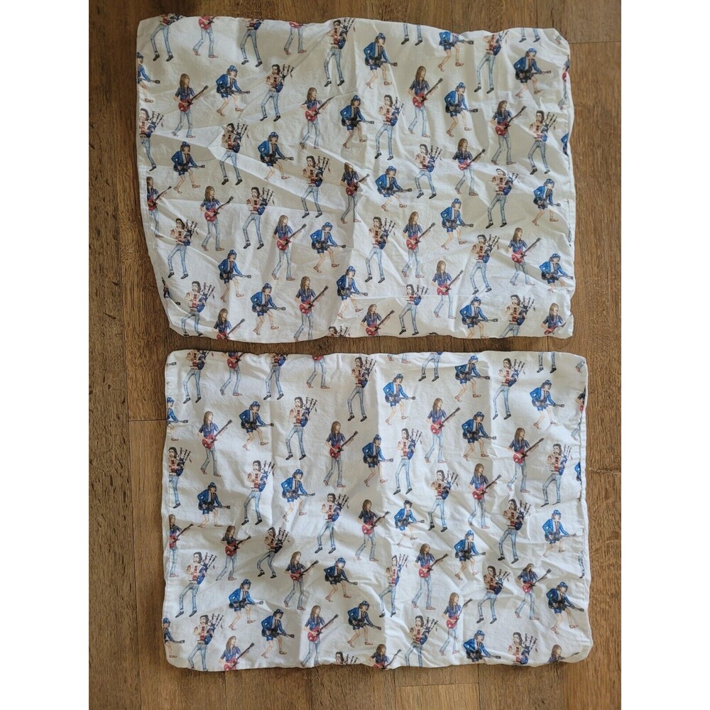 AC/DC Society 6 White Pillow Cases-2 Pillow Cases 18"x24"